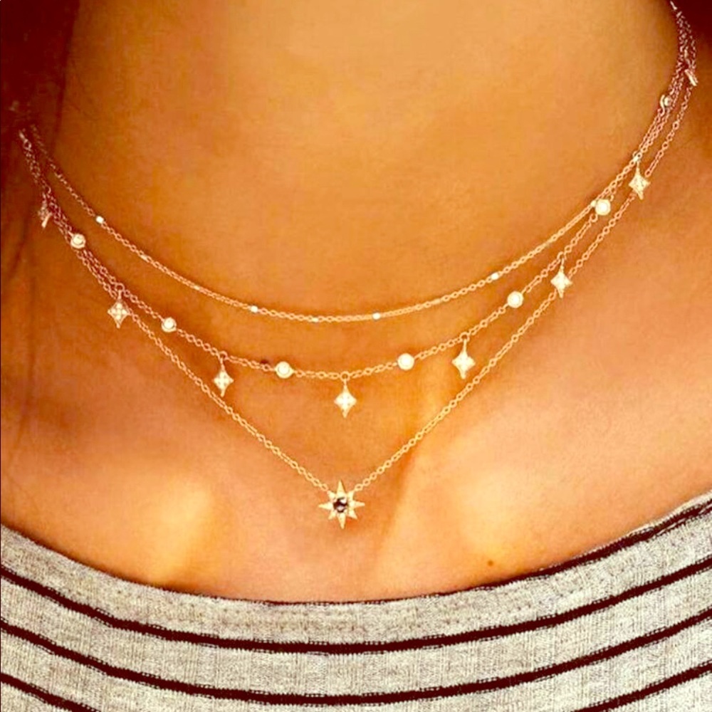 Star Charm Layered Chain Necklace